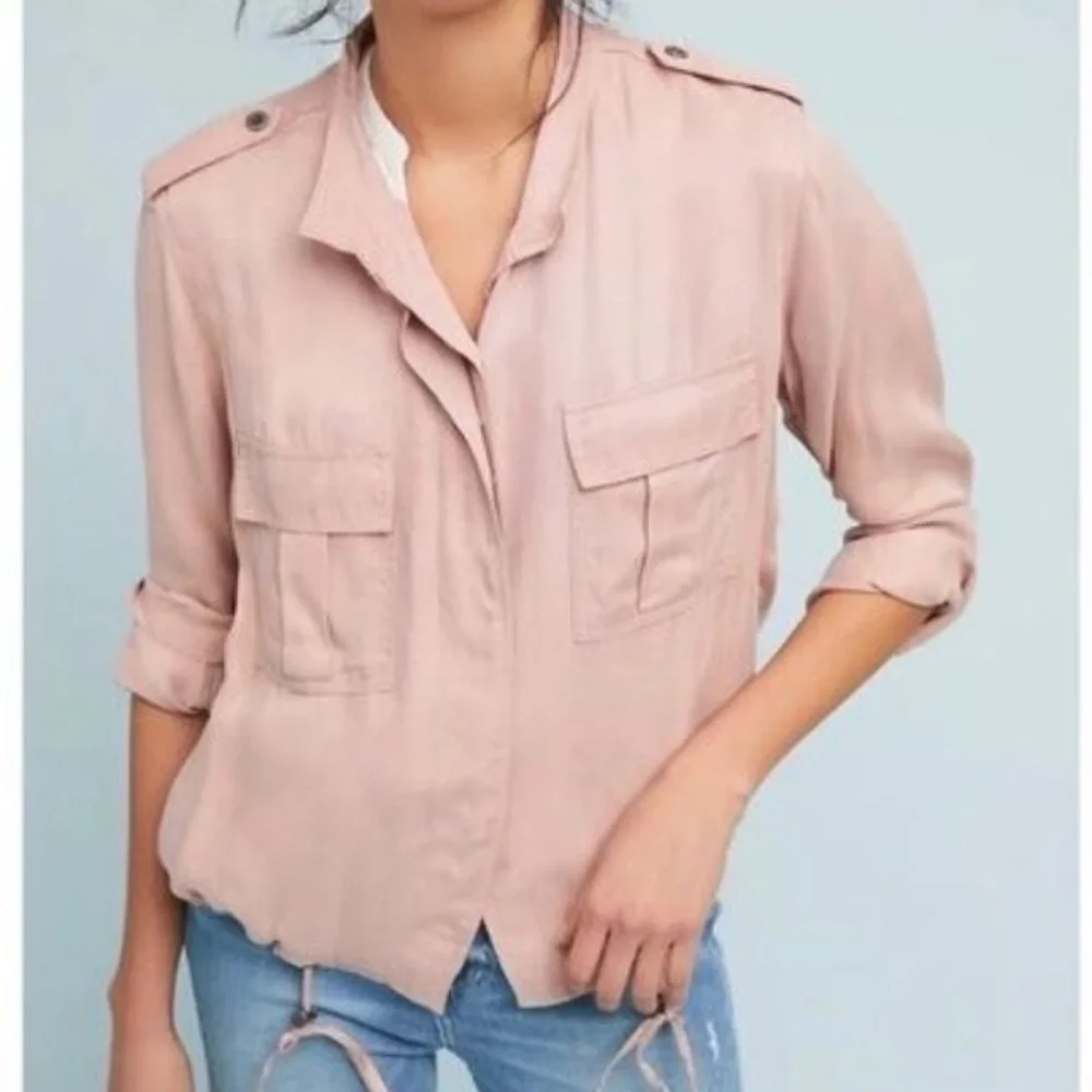 Rails Womens‎ Rowen Jacket in Blush Pink Utility Size Small Button Front Casual